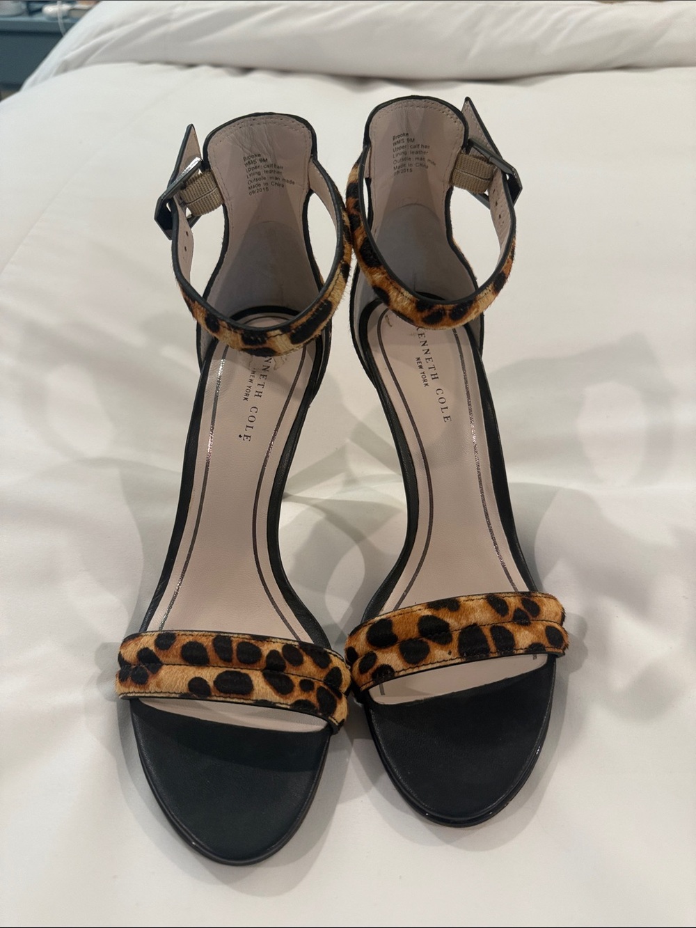 Kenneth Cole Leopard-Print Ankle-Strap Heels - Black & Brown